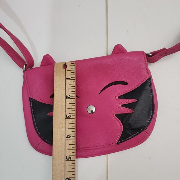 Pink Cat Face Crossbody Purse Cute Novelty Animal Mini Bag Adjustable Strap - Picture 11 of 11